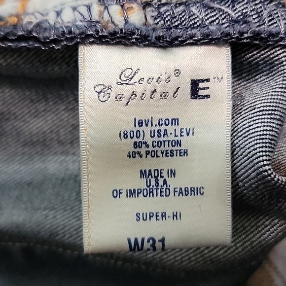 LEVI'S Capital E Super-Hi Wide High Waist Wide Leg Jeans size 31 - Picture 11 of 11